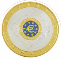 2009. "Euro-giants" aranyozott és ezüstözött Cu emlékérem multicolor rátéttel kapszulában (70mm) T:PP 2009. "Euro-giants" gold plated and silver plated Cu commemorative medallion with multicolor inlay in capsule (70mm) C:PP