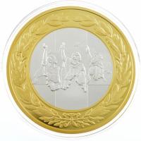 DN "Wilhelm Tell" aranyozott és ezüstözött Cu emlékérem színes rátéttel kapszulában (70mm)...