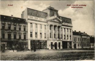1912 Arad, Arad-Csanádi Gazdasági Takarékpénztár, Kornett Gerő, Domán Sándor üzlete / savings bank, shops (fa)