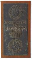 1969. OMBKE - Temperöntési és Mintakészítési Napok Sopron bronzozott ólom plakett fa talapzathoz rögzítve (134x64mm, talapzat:150x80mm) T:2 patina
