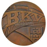 ~1970. "BKV" kétoldalas bronz emlékplakett eredeti dísztokban (99mm) T:1- kis patina