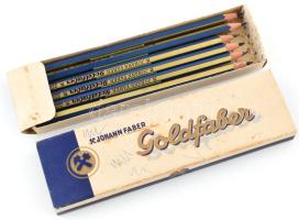 Johann Faber Goldfaber, régi német ceruza, 6 db, eredeti papírdobozban