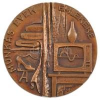 Lajos József (1936-) DN A munkás évek emlékére egyoldalas, öntött bronz emlékérem (100mm) T:1,1- hátoldalán ragasztónyom