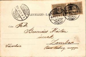 1899 (Vorläufer) Kolozsvár, Cluj; Fő tér egy része, villamos, Gergely Ferenc, Kiss Ernő, Medgyesy és...