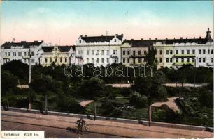 1914 Temesvár, Timisoara; Küttl tér, kerékpár, park / square, bicycle, park (EK)