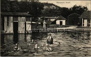 Rónaszék, Rohnen, Costiui (Máramaros, Maramures); fürdő, fürdőzők. Benkő Miklós kiadása / spa, bathers