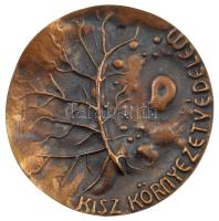DN KISZ Környezetvédelem / Országfásító KISZ védnökségben és a környezetvédelemben végzett munkáért kétoldalas bronz emlékérem tokban (77mm) T:1- kis patina