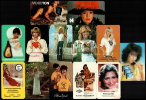 cca 1970-1990 Hölgyek kártyanaptárakon, 13 db
