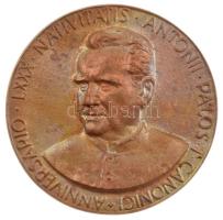 1994. Pálos Antal születésének 80. évfordulójára készült egyoldalas bronz plakett (100mm) T:1- patina