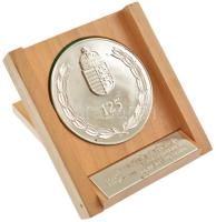 1992. "125 éves a Vám- és Pénzügyőrség 1867-1992" kétoldalas fém emlékérem eredeti fa dísz...