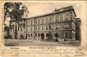 1906 Kolozsvár, Cluj; Piaristák temploma és egyetem. Schuster Emil kiadása / church and university (EK)