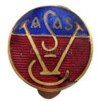 ~1930. Vasas SC zománcozott bronz gomblyukjelvény. Az ismert címerhez képest felcserélt színekkel! (16mm) T:2 kis zománchiba