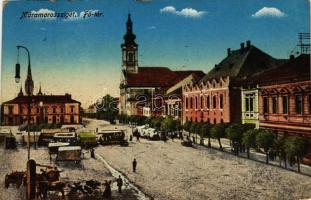 1916 Máramarossziget, Sighetu Marmatiei; Fő tér, piac. Berger Miksa kiadása / main square, market