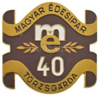 ~1980-1985. Magyar Édesipar Törzsgárda 40 aranyozott, zománcozott fém plakett tokban (50x50mm) T:2