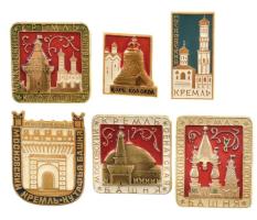 Szovjetunió DN 6xklf Kreml témájú fém jelvény T:1,1- Soviet Union ND 6xdiff Kreml metal badges C:UNC,AU