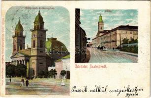 1901 Szatmárnémeti, Szatmár, Satu Mare; Székesegyház, zárda. Reizer János kiadása / cathedral, nunnery (EK)