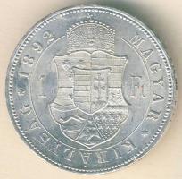 1892. 1Ft Ag "Fiumei címer" T:2 ph