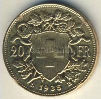 Svájc 1935LB 20Fr Au "Vreneli" 6,452g T:2 ph.