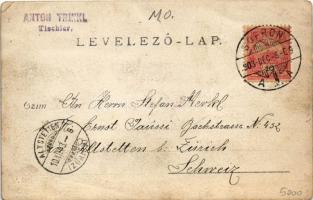 1903 Sopron, népviseletbe öltözött gyerekek, színdarab. Anton Trinkl Tischler, photo (EK)