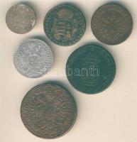 Kis vegyes tétel, 6db, benne 1db Ag, osztrák, magyar, magyar verdejel, olasz verdejel T:vegyes