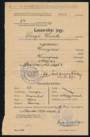 cca 1940-1945 M. kir. katonák iratai, igazolványi lap, leszerelési jegyek, polgári lap, stb