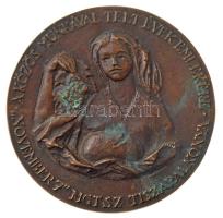 JN: Tiszapalkonya November 7 mgtsz - A közös munkával telt évek emlékére bronz emlékérem egyoldalas. 90 mm, T: 2 patina