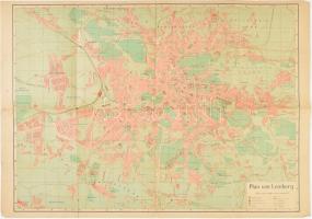 1942 Lemberg város térképe utcajegyzékkel, 42×60 cm
