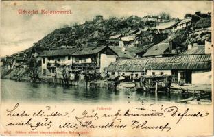 1900 Kolozsvár, Cluj; Fellegvár a Kis-Szamos mellett. Gibbon Albert kiadása / Cetatuia, Somesul Mic / riverside (EB)