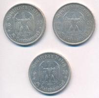 Német Harmadik Birodalom 1935A 5M Ag "Garnisonkirche" (3x) T:2 German Third Reich 1935A 5 ...