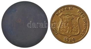 1983. "Hírös Napok Kecsekemét / Kertészeti Élelmiszeripari Gépkiállítás" öntött Br emlékér...