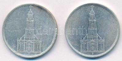 Német Harmadik Birodalom 1934G 5M Ag Garnisonkirche (2x) T:2 ph. German Third Reich 1934G 5 Marks Ag Garnisonkirche (2x) C:XF edge error Krause KM#83