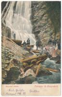 1907 Bánffyhunyad, Huedin; Rétyczeli vízesés kirándulókkal. Csoma Sándor kiadása / waterfall with hikers (EB)