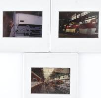 Ikarus gyár, buszok, fényezés, stb., 10 db színes diapozitív, 2×3,5 cm