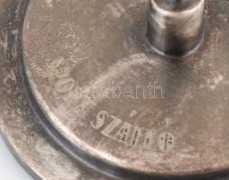 Sport Szálló asztali zászlótartó rúd, alpakka, XX. sz. első fele. Jelzett, m: 47,5 cm