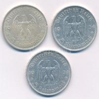 Német Harmadik Birodalom 1934A 5M Ag "Garnisonkirche" (3x) T:2 ph. German Third Reich 1934...