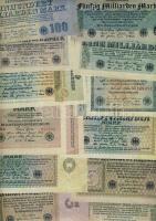 Német Birodalom 1898-tól 218 klf db bankjegy Rosenberg katalógus szerint speciálisan szortírozva; al...