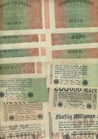 Német Birodalom 1898-tól 218 klf db bankjegy Rosenberg katalógus szerint speciálisan szortírozva; al...