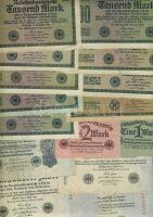 Német Birodalom 1898-tól 218 klf db bankjegy Rosenberg katalógus szerint speciálisan szortírozva; al...
