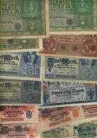 Német Birodalom 1898-tól 218 klf db bankjegy Rosenberg katalógus szerint speciálisan szortírozva; al...