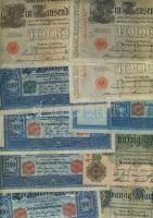 Német Birodalom 1898-tól 218 klf db bankjegy Rosenberg katalógus szerint speciálisan szortírozva; al...