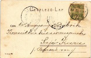 1904 Budapest VII. Keleti pályaudvar, vasútállomás, Baross szobor (fl)