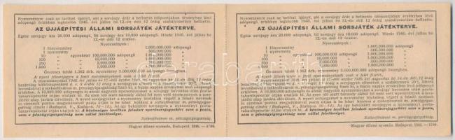 1946. "Újjáépítési Állami Sorsjáték" fél-sorsjegye 10.000AP értékben (2x), A és B sorsjegy...