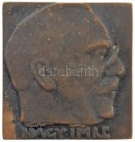 Beck András (1911-1985) DN Nagy Imre egyoldalas, öntött bronz plakett (70x65mm) T:2,2- patina