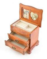 Kis méretű ékszertartó komód, fa, 15x20x19cm