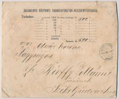 1913. Zalamegyei Központi Takarékpénztár-Részvénytársaság boríték viaszpecsétekkel, bélyegzéssel