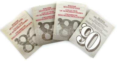 1986-1987, 1989-1990 4 klf Magyar Bélyegkincstár feketenyomatok nélkül