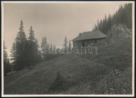 cca 1910 Menedékház a Malaesti-völgyben, Erdélyi Mór felvétele, hátulján feliratozva, 11,5×16 cm