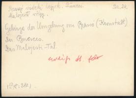 cca 1910 Brassó-vidéki hegyek, Erdélyi Mór felvétele, hátulján feliratozva, 11,5×16 cm / Brasov