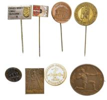 8xklf magyar jelvénytétel, közte 1965. "Congressus Dermat Hung - Budapest - 1965" zománcozott bronz jelvény + "Állami Operaház Törzsgárda" bronz jelvény T:1-2- közte sérült