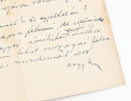 cca 1935 (Zsögödi) Nagy Imre (1893-1976) festőművész saját kézzel írt levele Szolnay Sándor (1893-19...